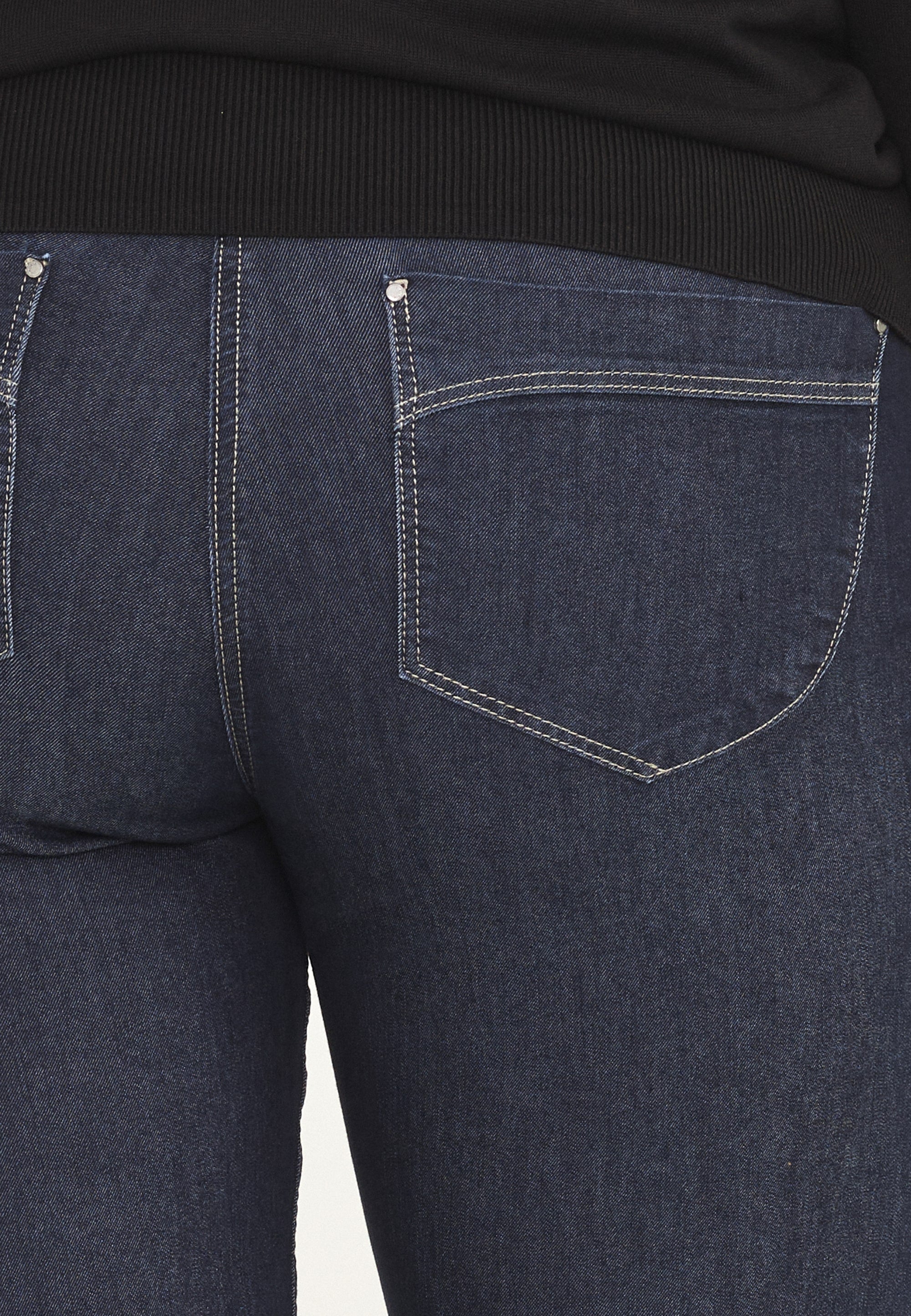LAURIE Amelia Straight - Medium Length Trousers STRAIGHT 49501 Dark Blue Denim