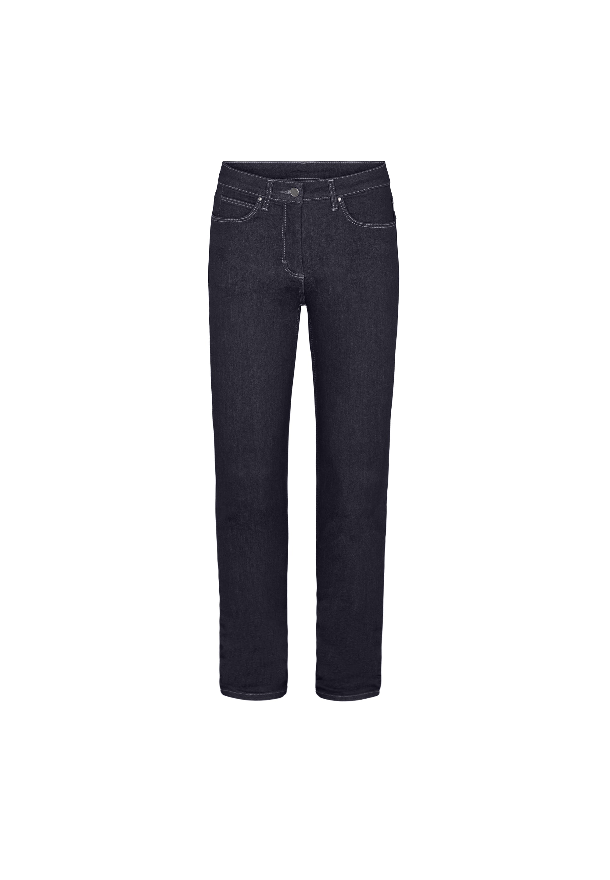 LAURIE Amelia Straight - Medium Length Trousers STRAIGHT 49501 Dark Blue Denim