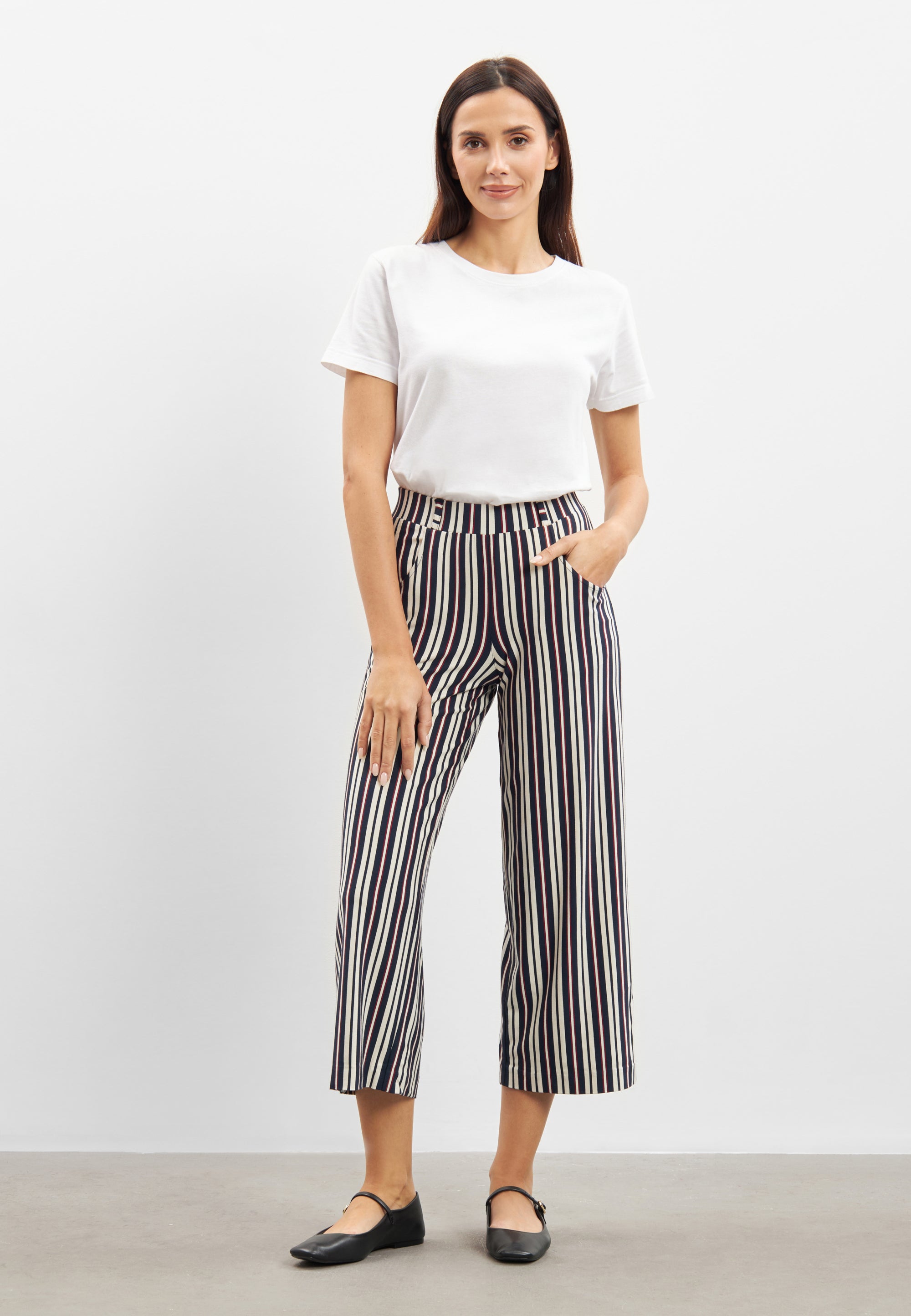 LAURIE Donna Loose Jersey - Cropped Loose 49139 Nautical Stripe
