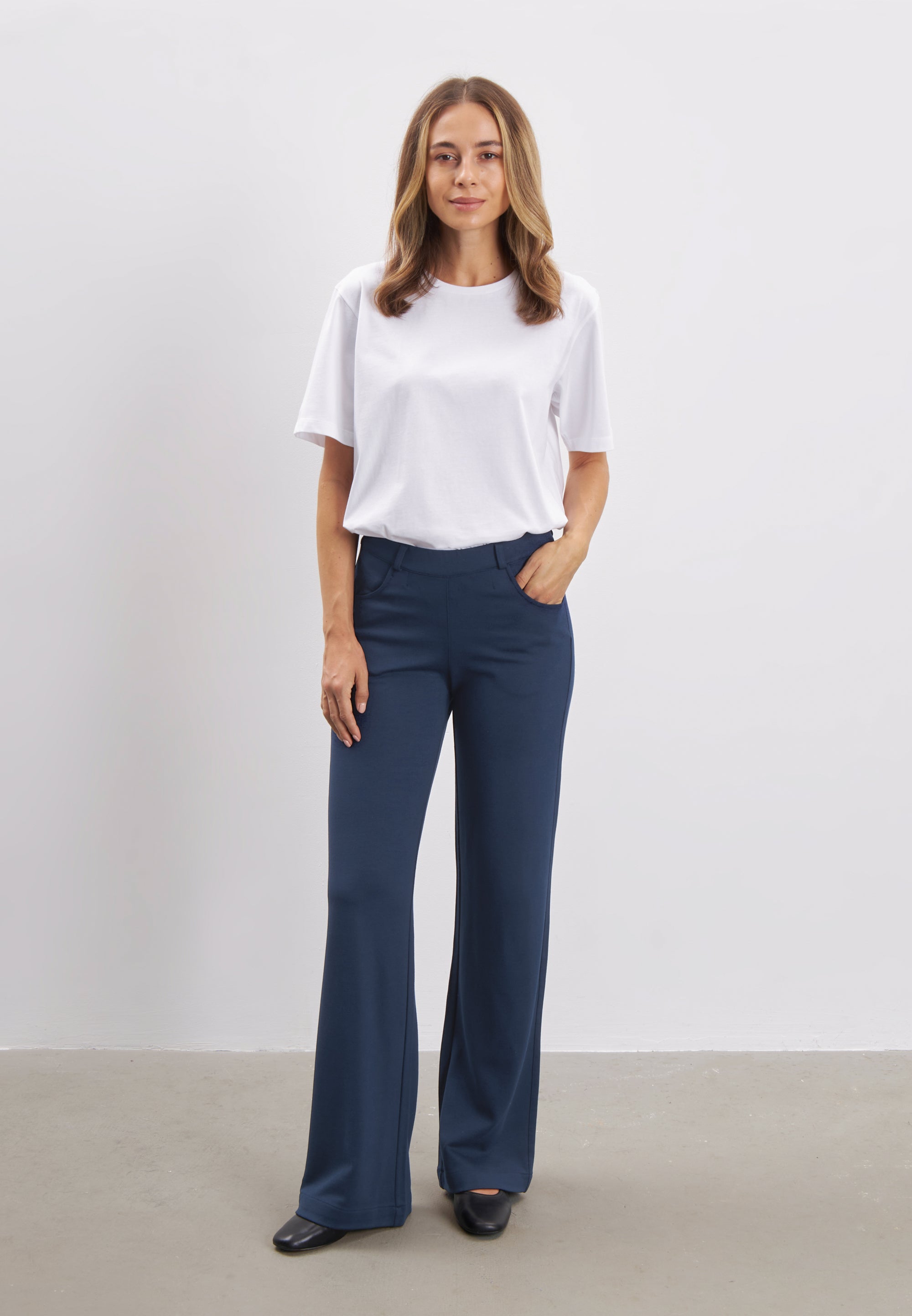 LAURIE Donna Loose Jersey - Medium Length Loose 49103 Navy brushed