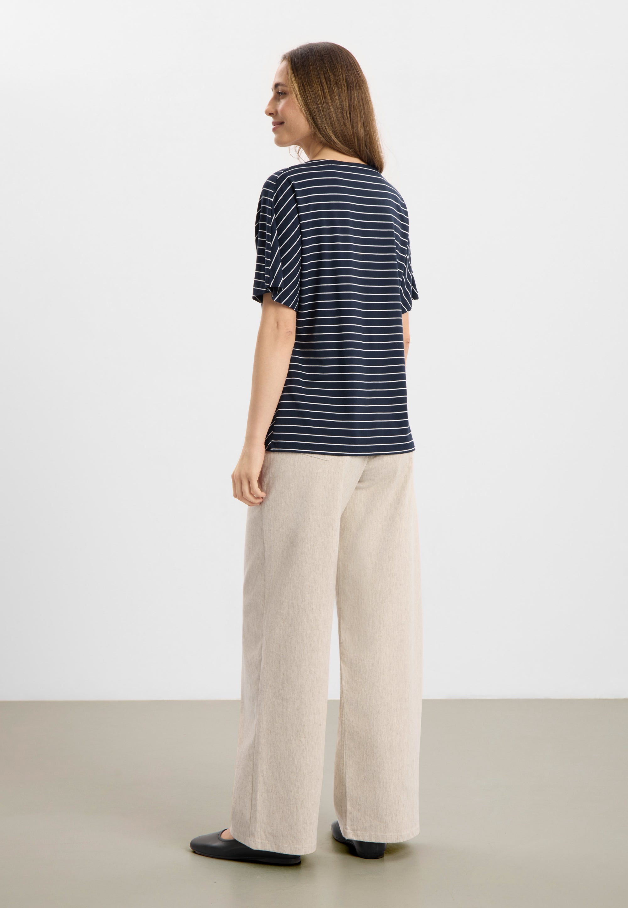 LAURIE Ingrid Blouse SS T-Shirts 49222 Navy Stripe