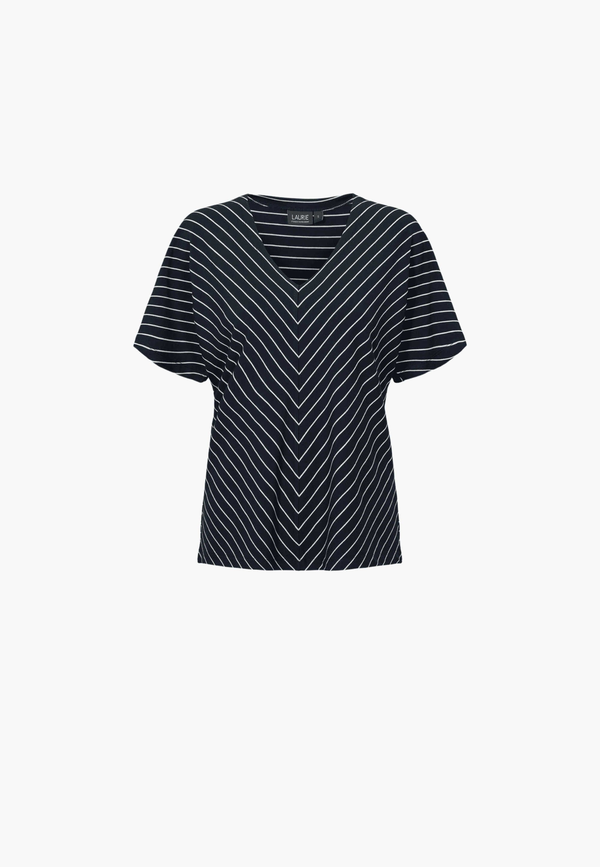 LAURIE Ingrid Blouse SS T-Shirts 49222 Navy Stripe
