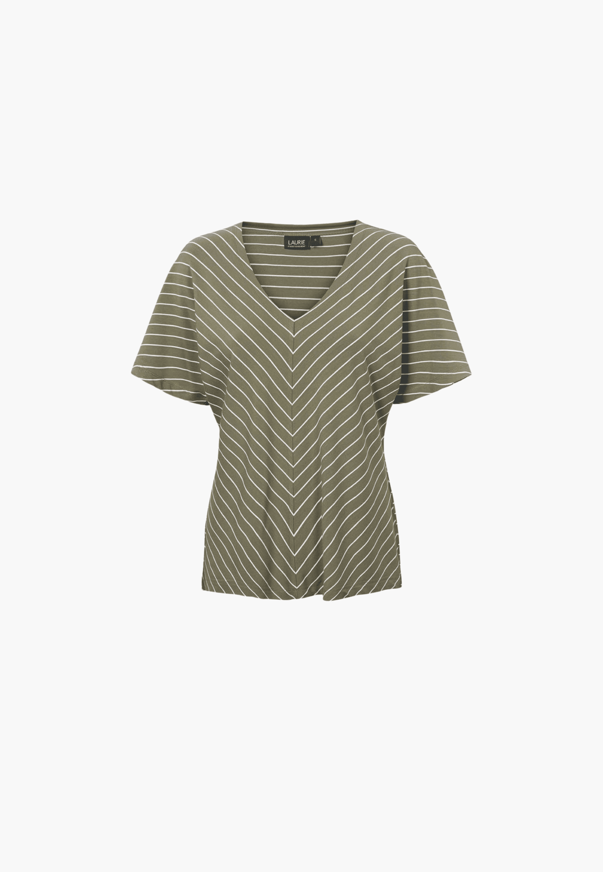 LAURIE Ingrid Blouse SS T-Shirts 55222 Khaki stripe