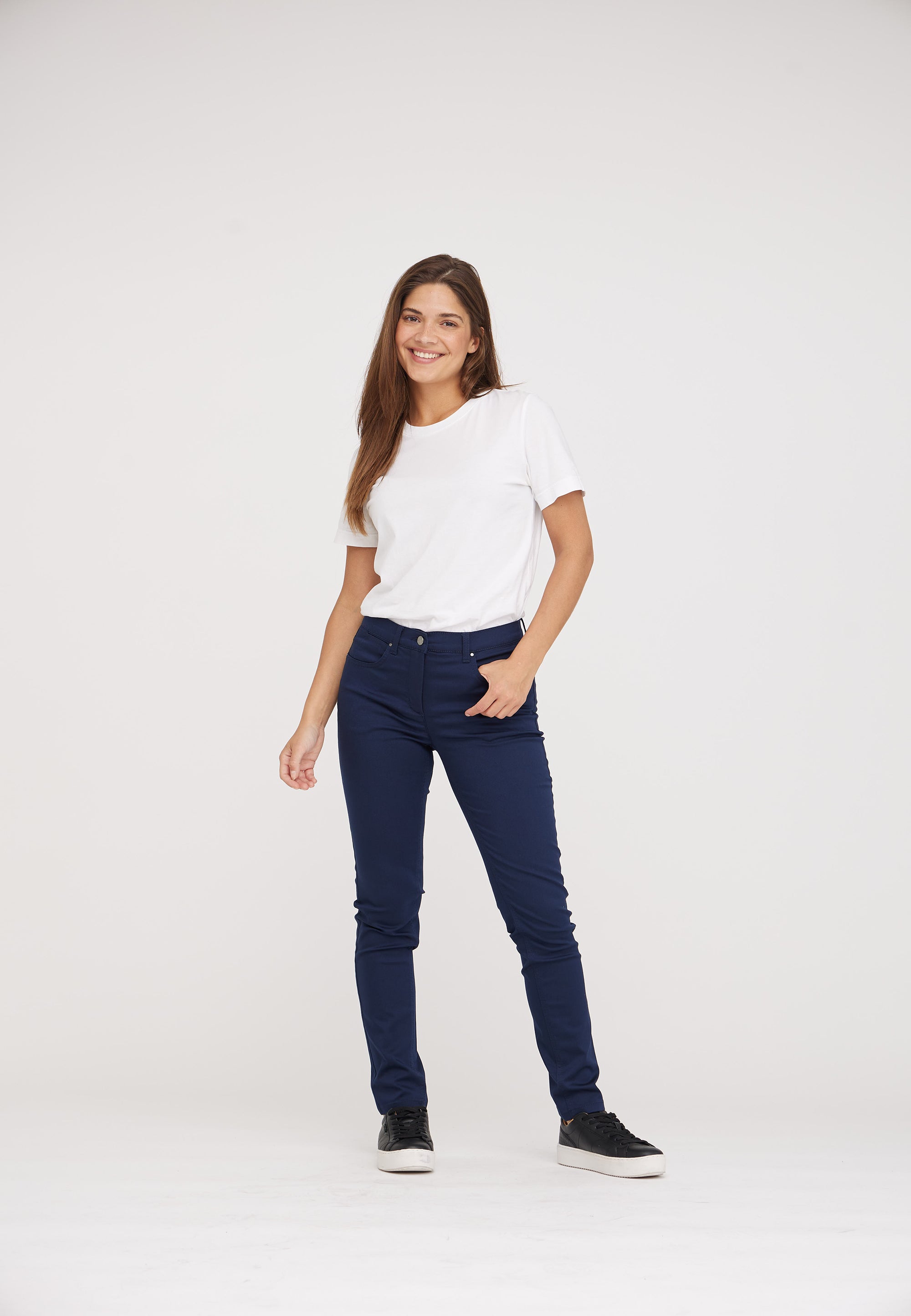 LAURIE Laura Slim - Short Length Trousers SLIM 49000 Navy