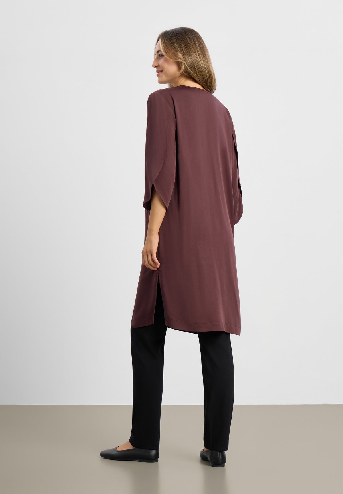 LAURIE Nelly Dress - 3/4 Sleeves Dresses 68000 Dark Plum