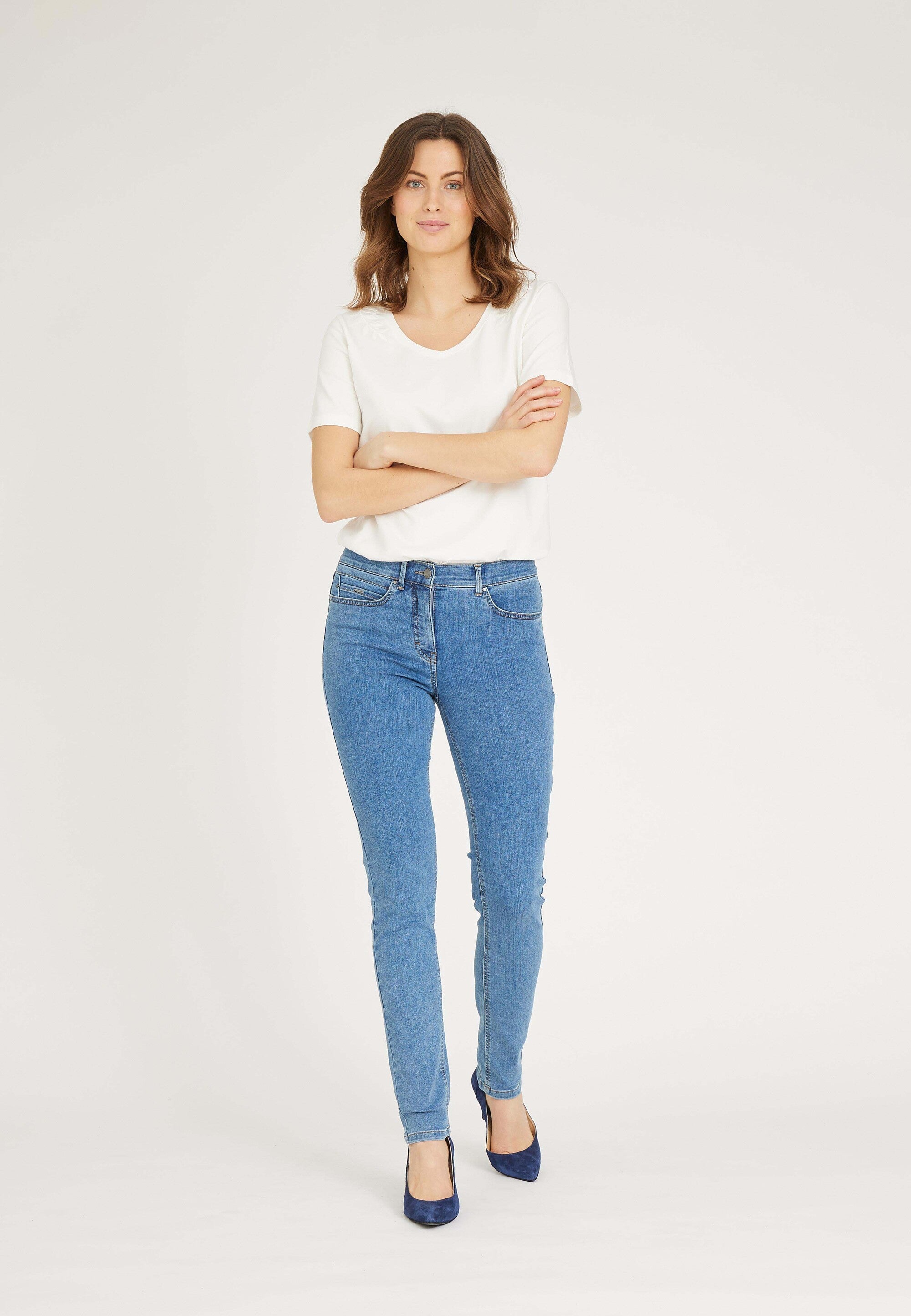 LAURIE  Agatha Slim - Medium Length Slim 43504 Blue Denim