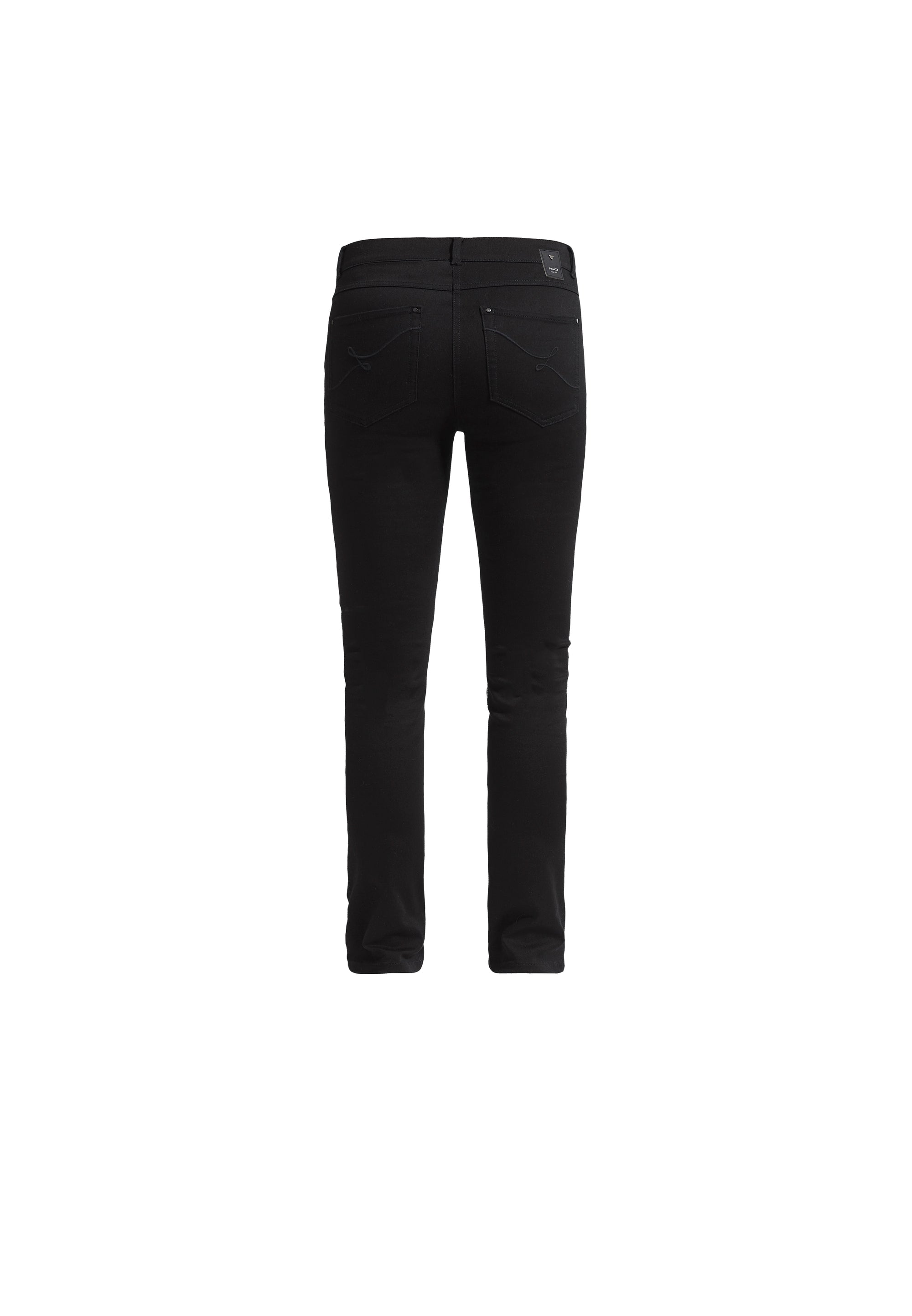 LAURIE  Agatha Slim - Short Length Trousers SLIM 99523 Black Denim Washed