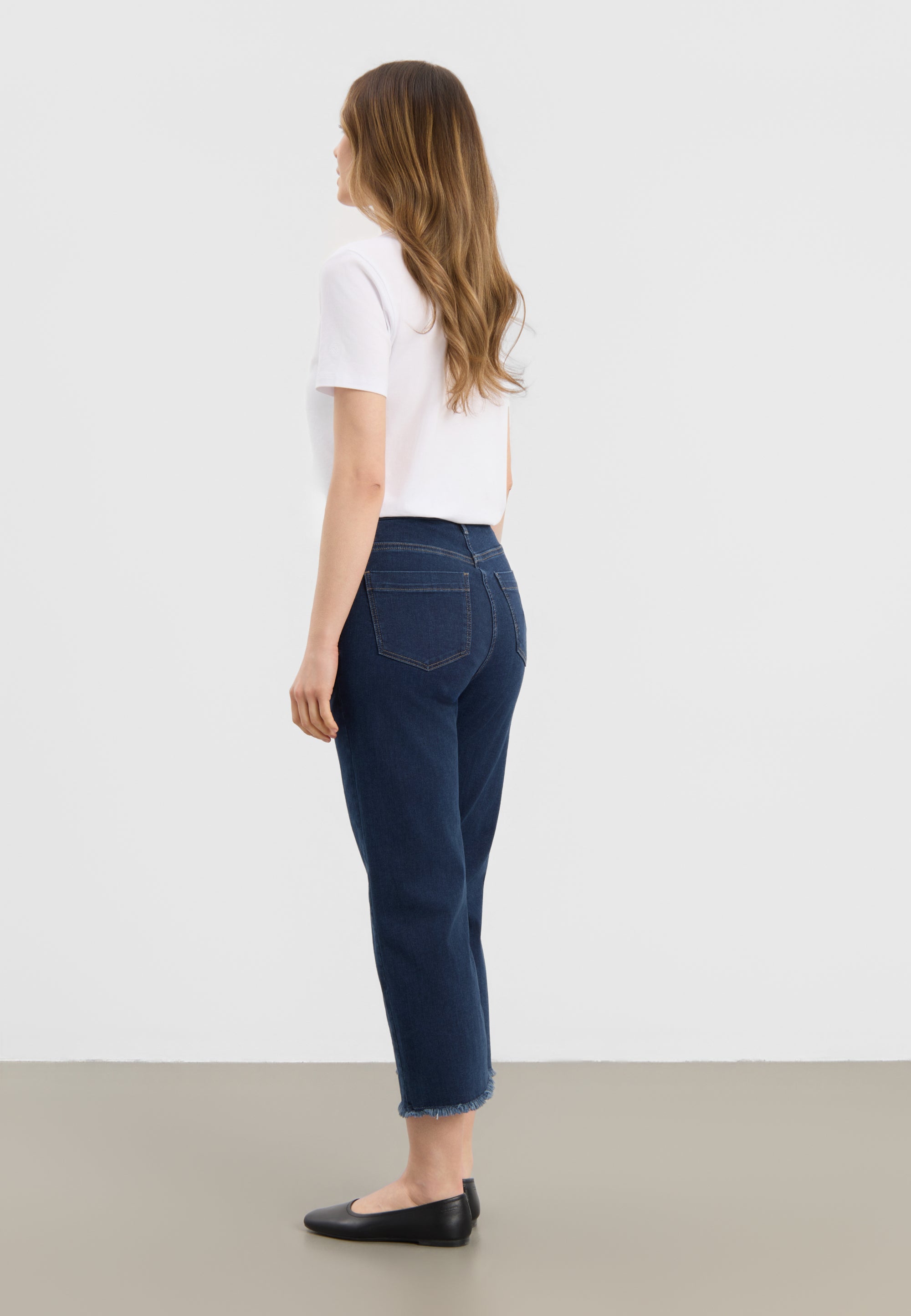 LAURIE Amelia Raw Straight Cropped Straight 40513 Dark Blue Denim