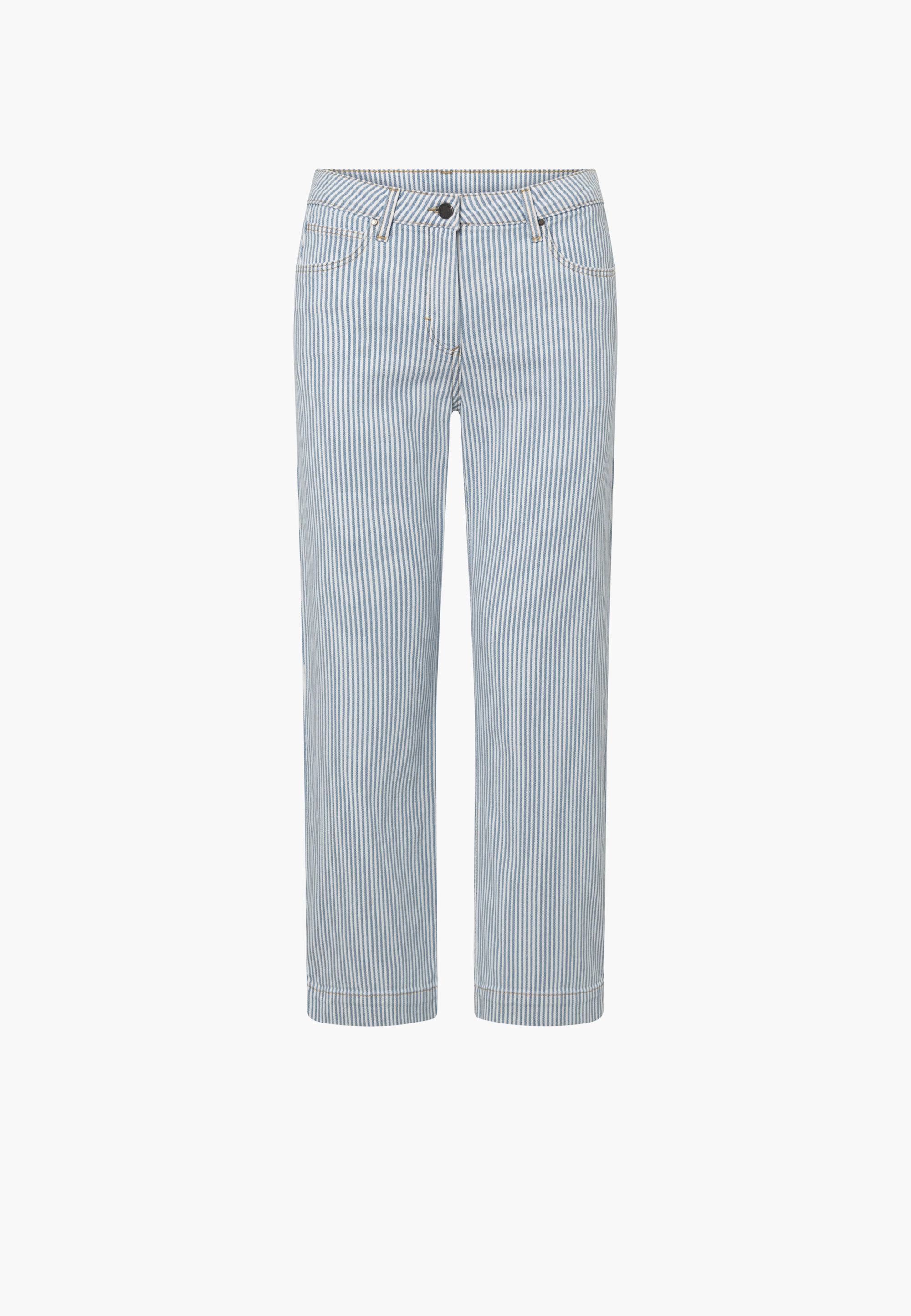 LAURIE Amelia Slit Straight Cropped Straight 10044 White blue stripe