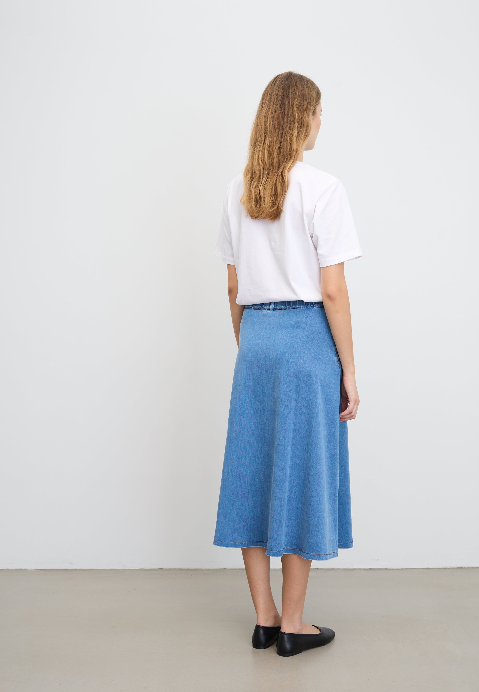 LAURIE  Asta Skirt - 80 cm Skirts 44399 Washed Blue Denim