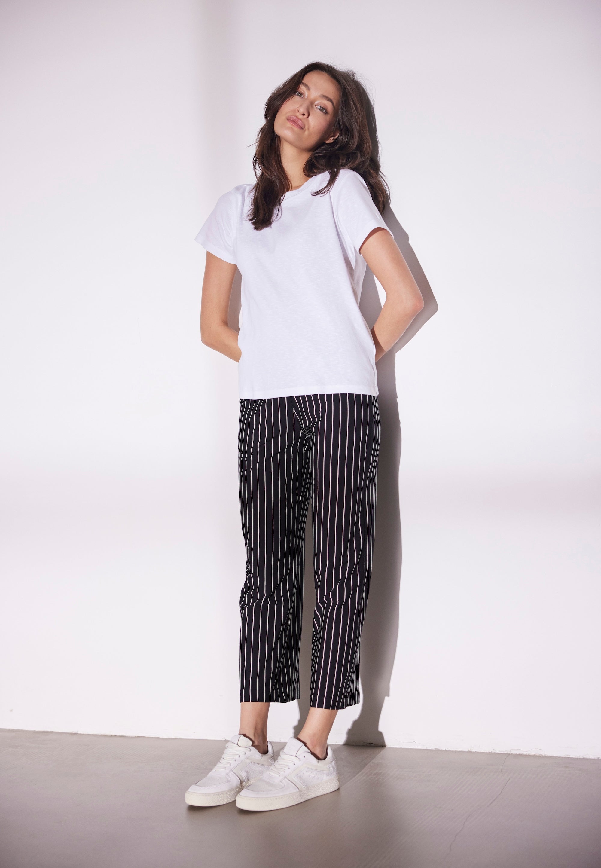 LAURIE Donna Loose Cropped Loose 99222 Black Stripe