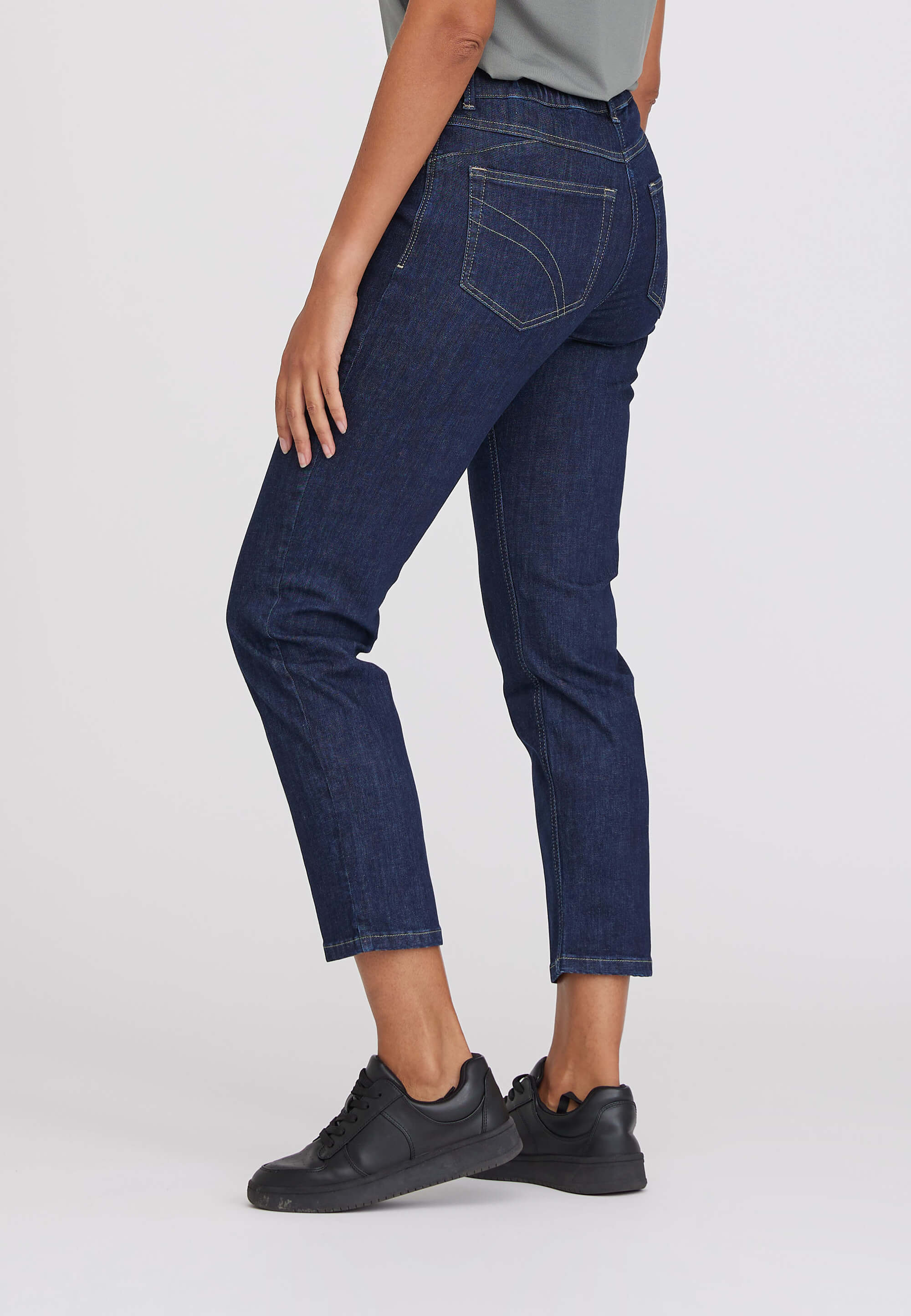 LAURIE  Hannah Regular - Extra Short Length Trousers REGULAR 49501 Dark Blue Denim