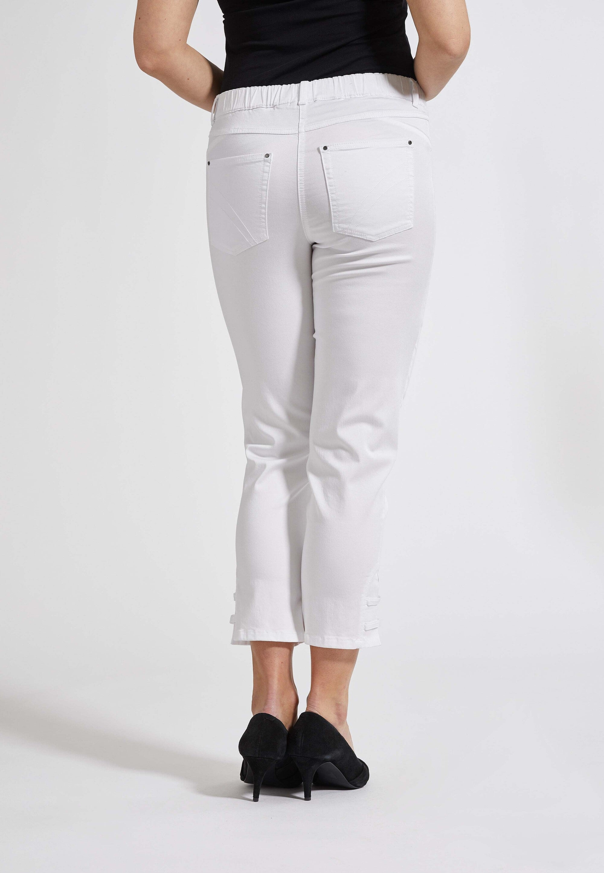 LAURIE  Hannah Slit Regular Cropped Housut Regular 10122 White