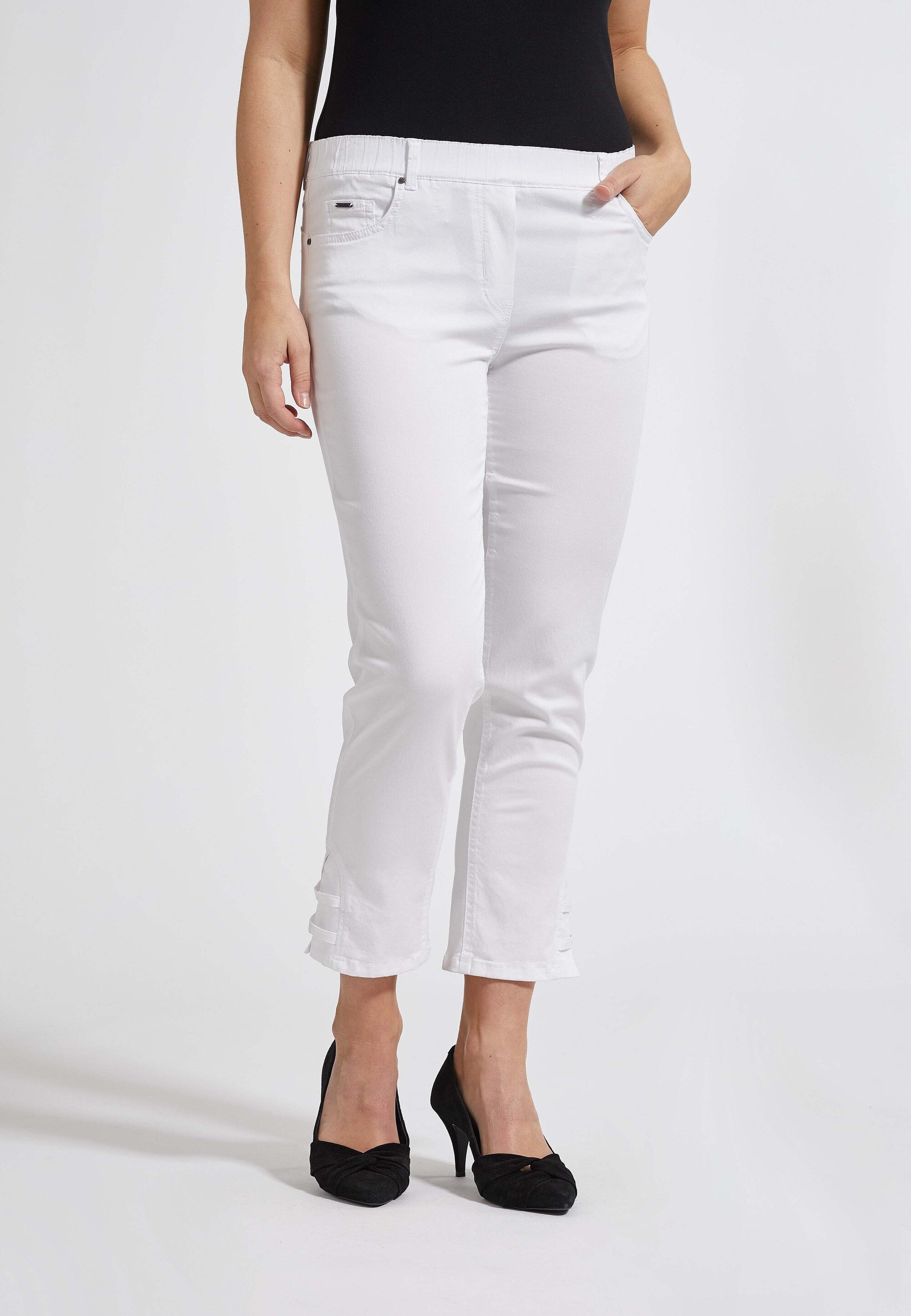 LAURIE  Hannah Slit Regular Cropped Housut Regular 10122 White