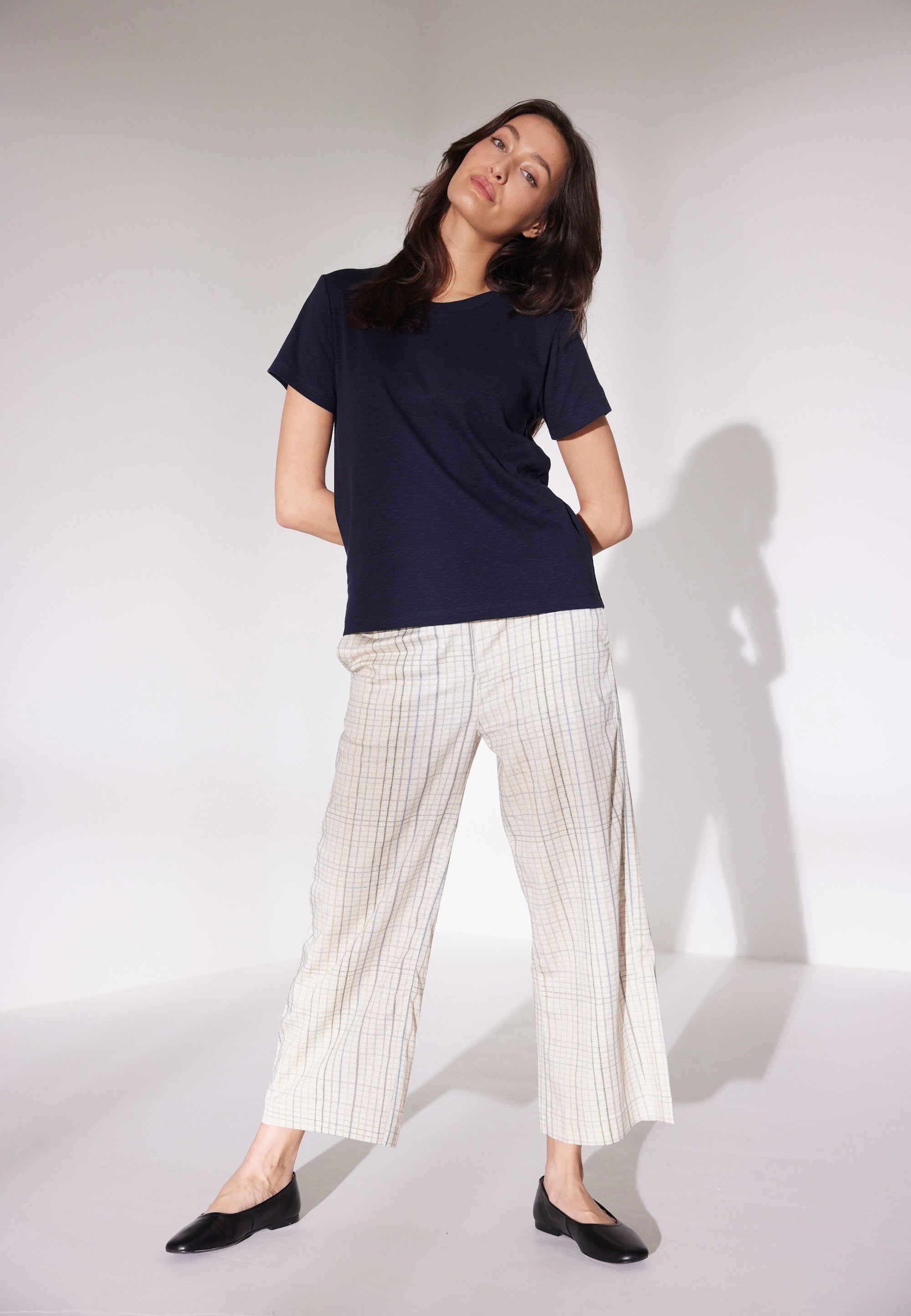 LAURIE Hilde Loose Crop Loose 13043 Birch Check Print