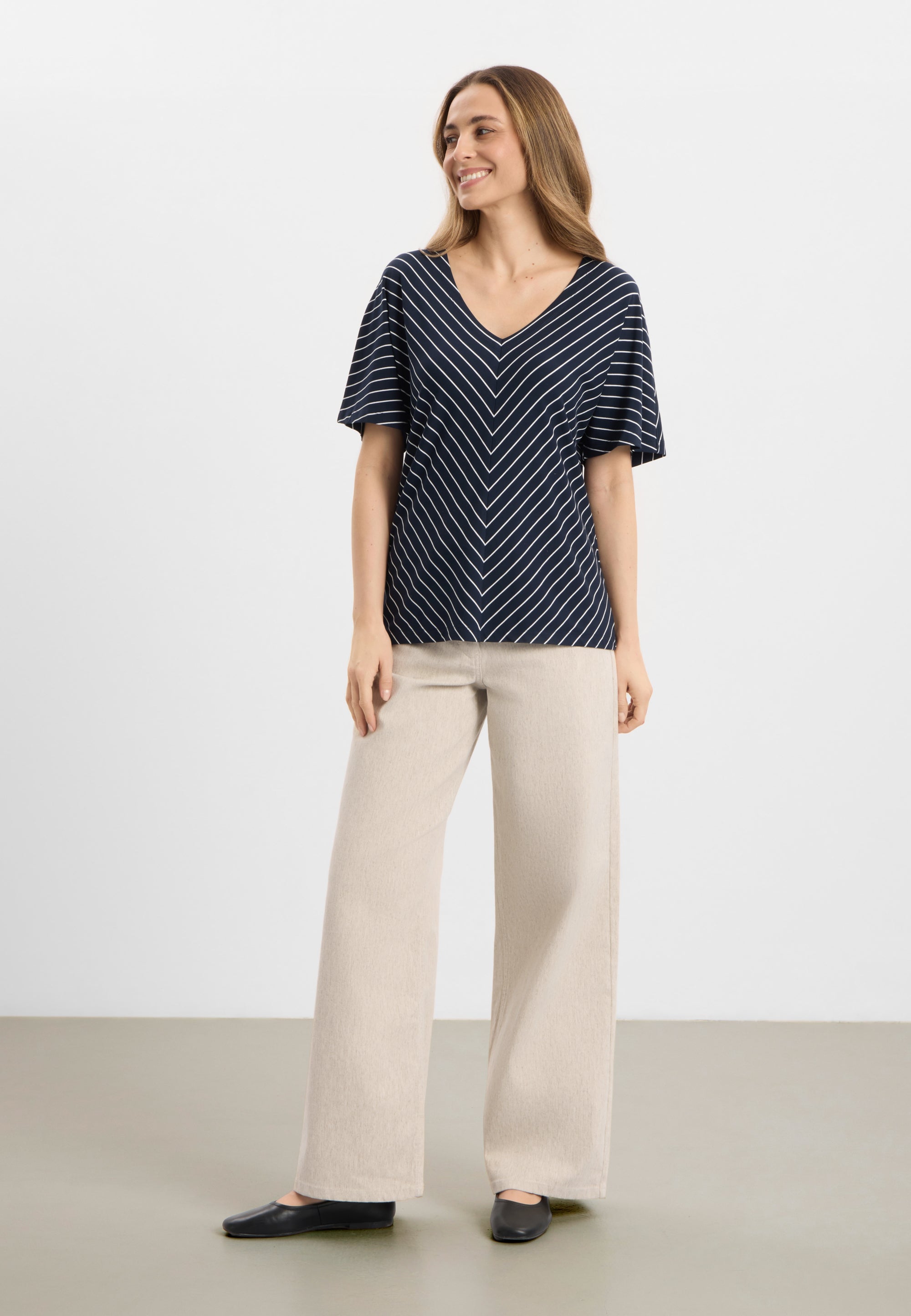 LAURIE Ingrid Blouse SS Regular 49222 Navy Stripe