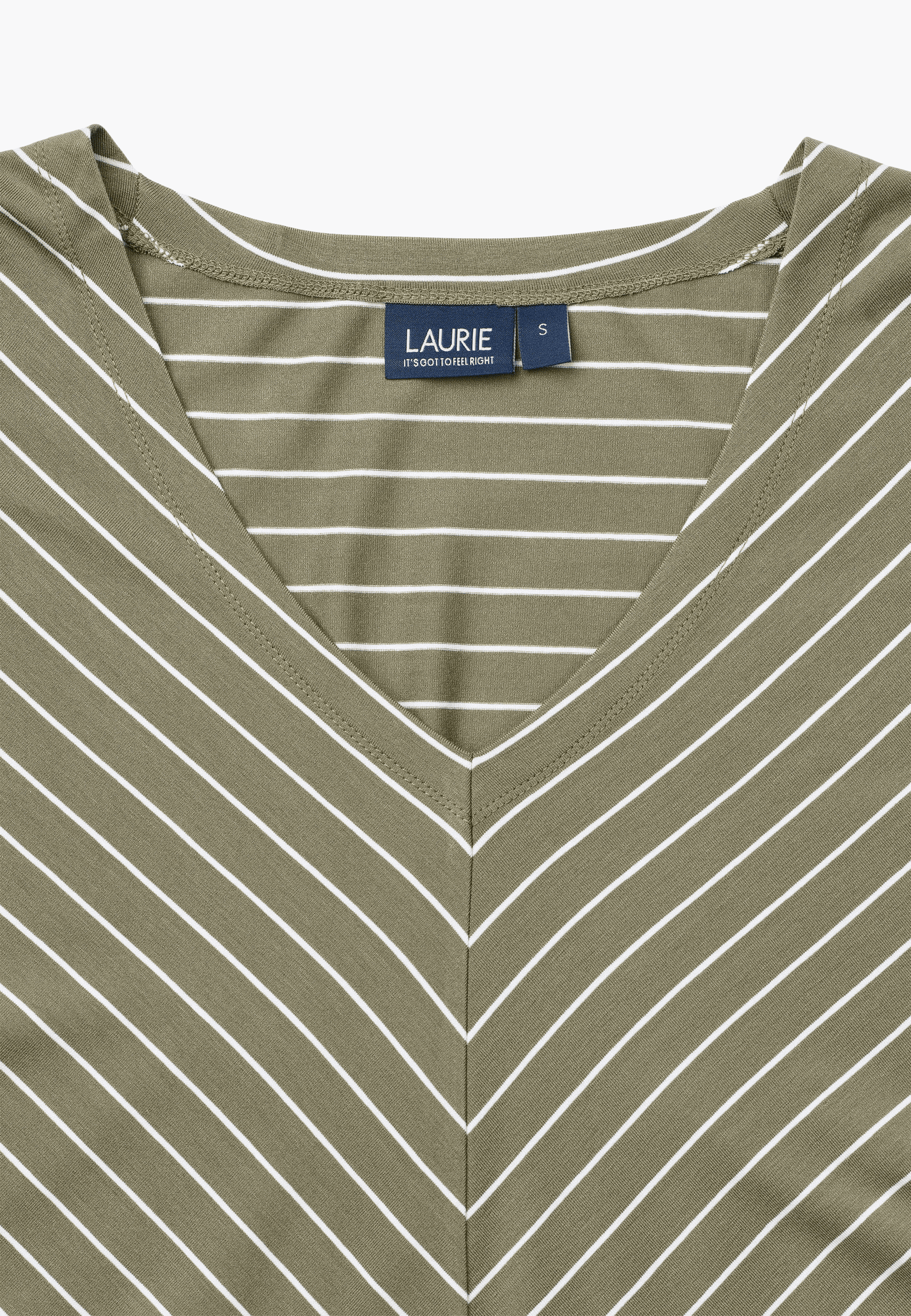 LAURIE Ingrid Blouse SS T-Shirts 55222 Khaki stripe