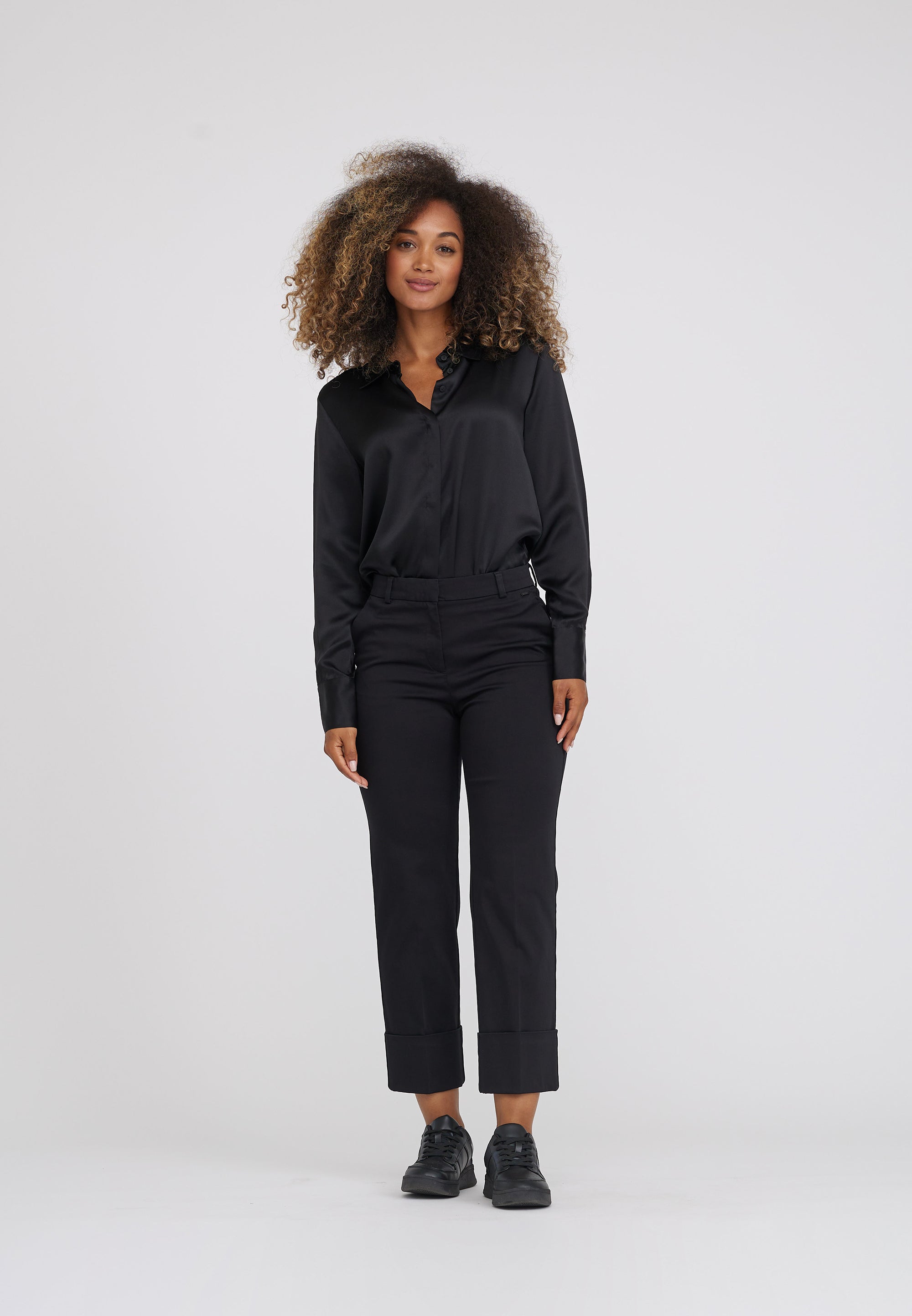 LAURIE Judy Turn-Up Straight Crop Straight 99105 Black