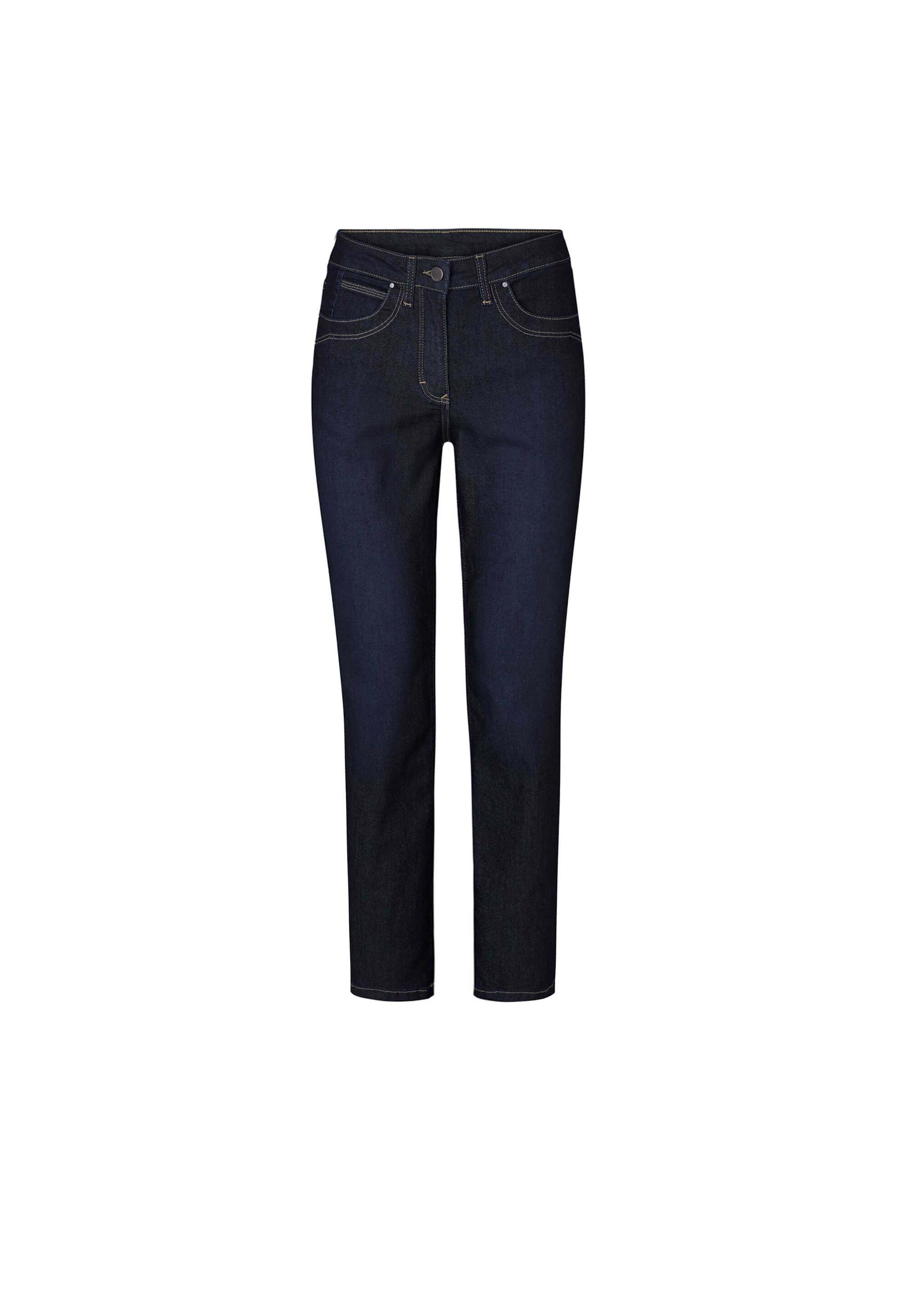 LAURIE Laura Slim - Medium Length Trousers SLIM 49499 Washed Dark Blue Denim