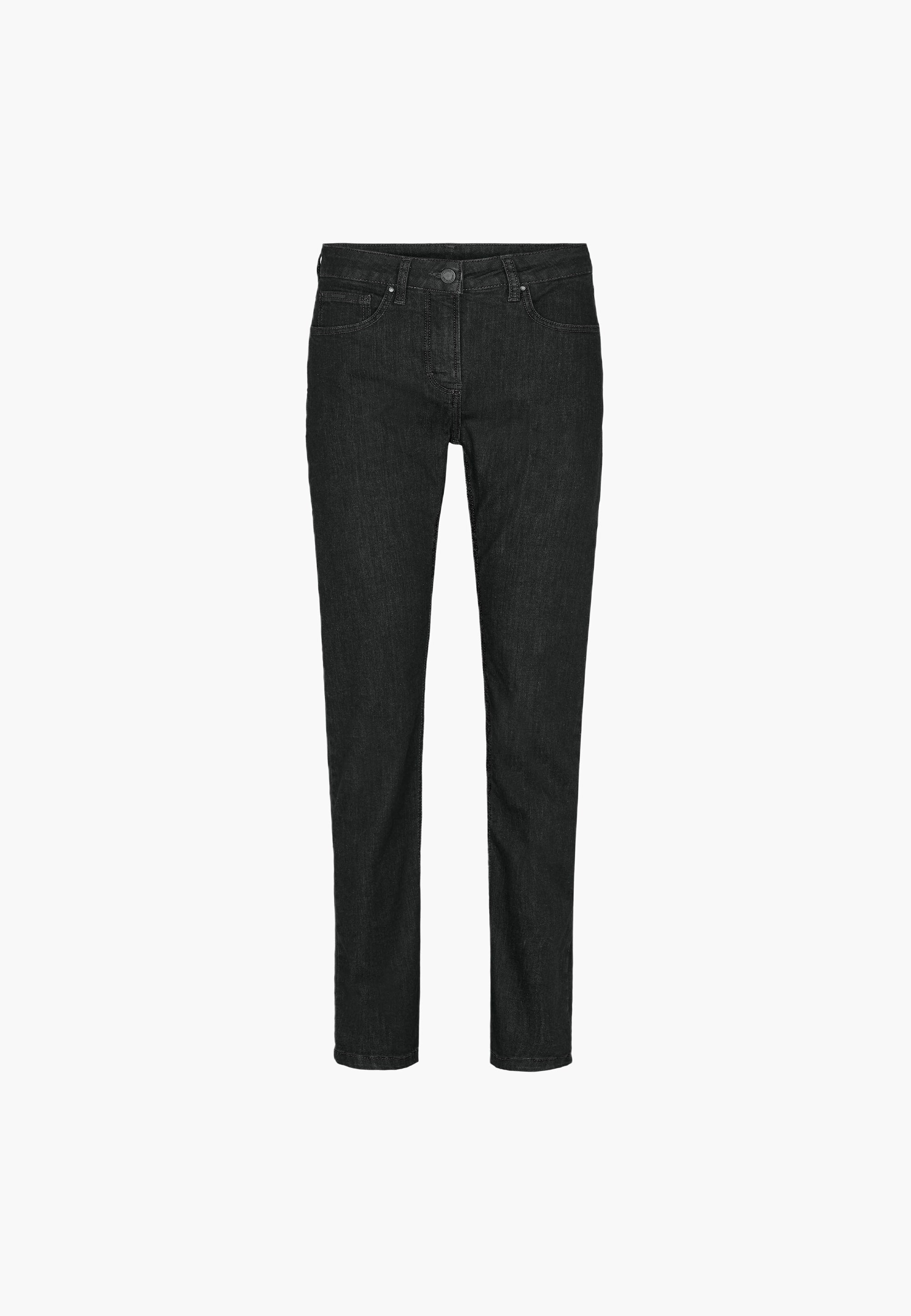 LAURIE  Laura Slim - Medium Length - Ecolabel Trousers SLIM 99520 Washed Black Denim