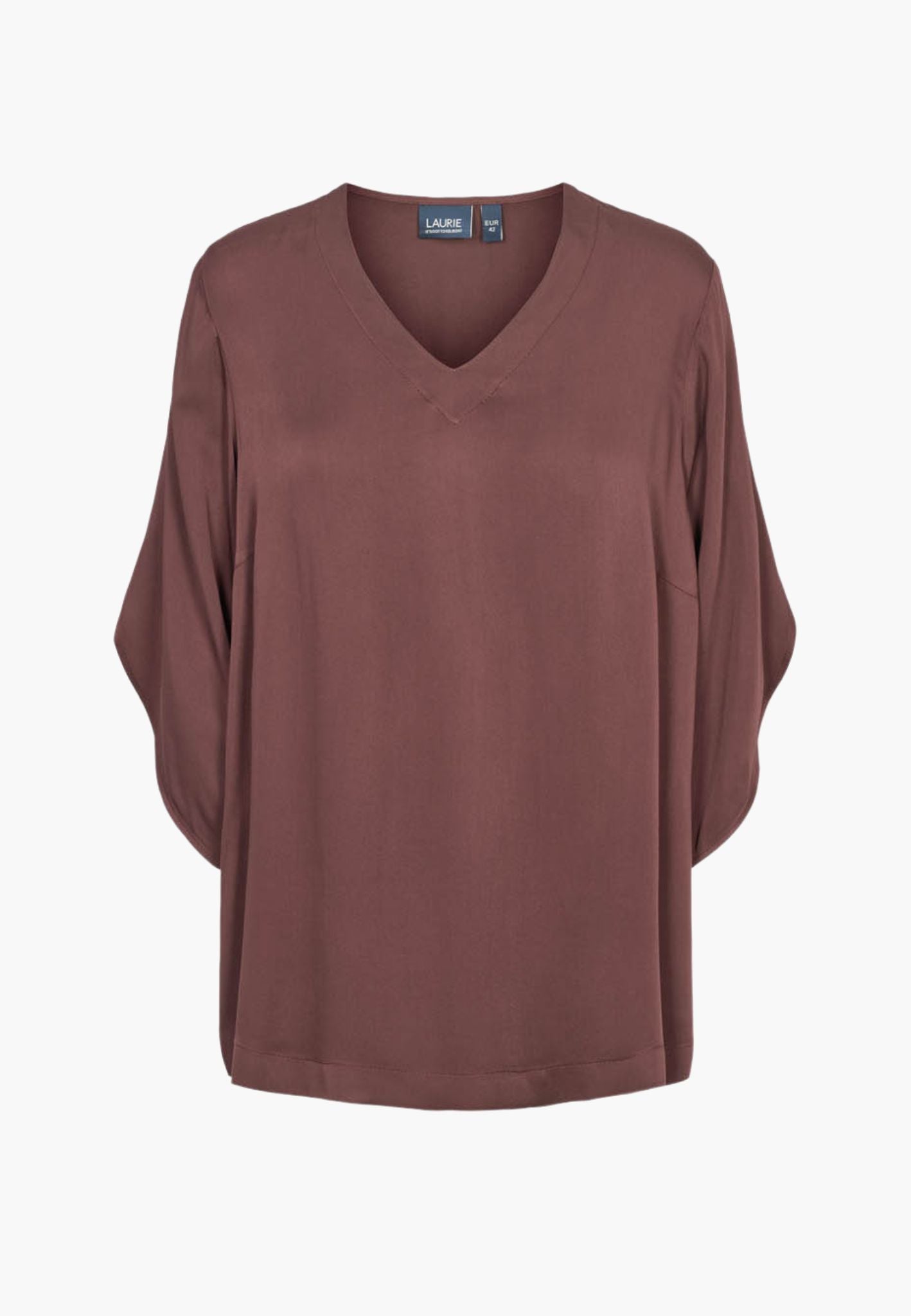 LAURIE Nelly Blouse - 3/4 Sleeves Relaxed 68000 Dark Plum