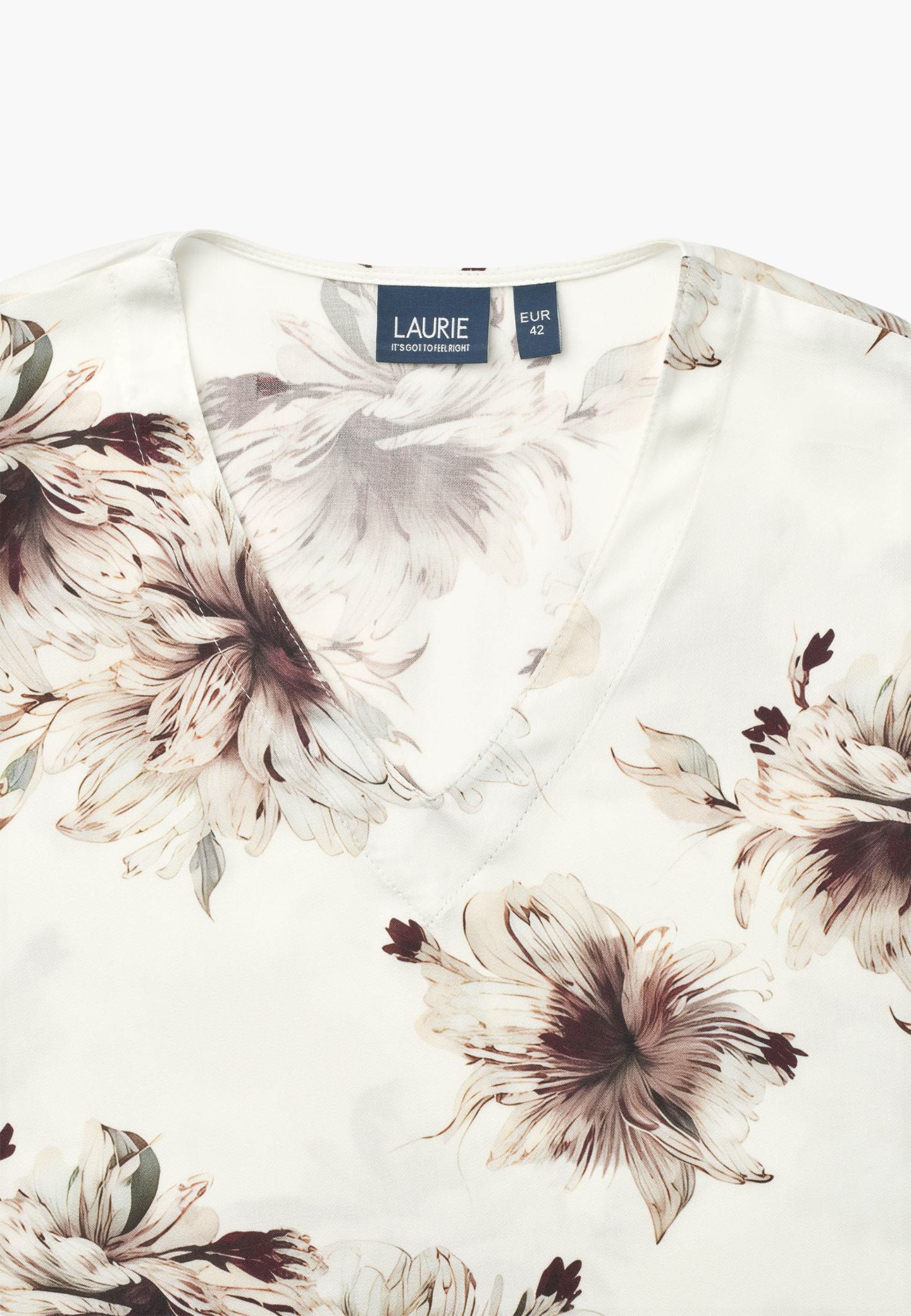 LAURIE Nelly Blouse - 3/4 Sleeves Relaxed 68013 Bloom Plum Print