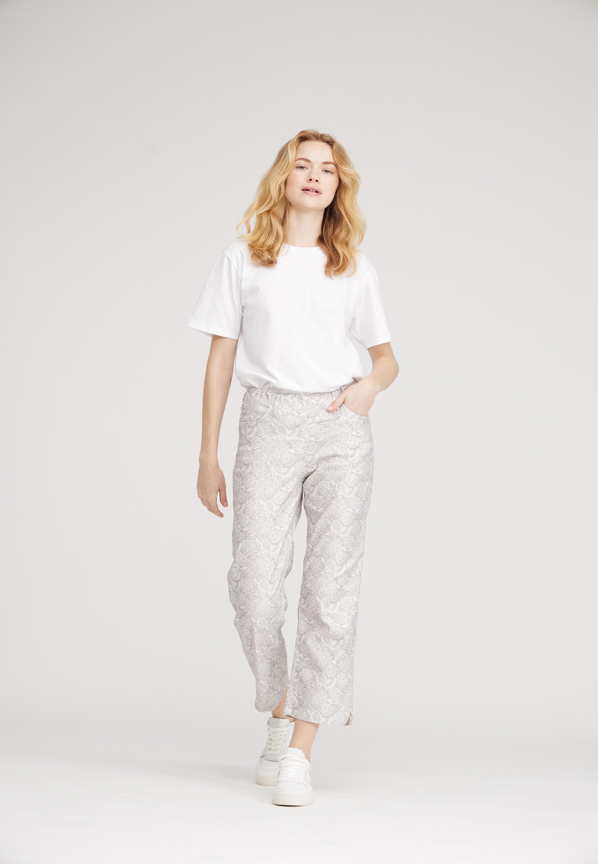 LAURIE Tracy - Crop Straight 25015 Grey Sand Print