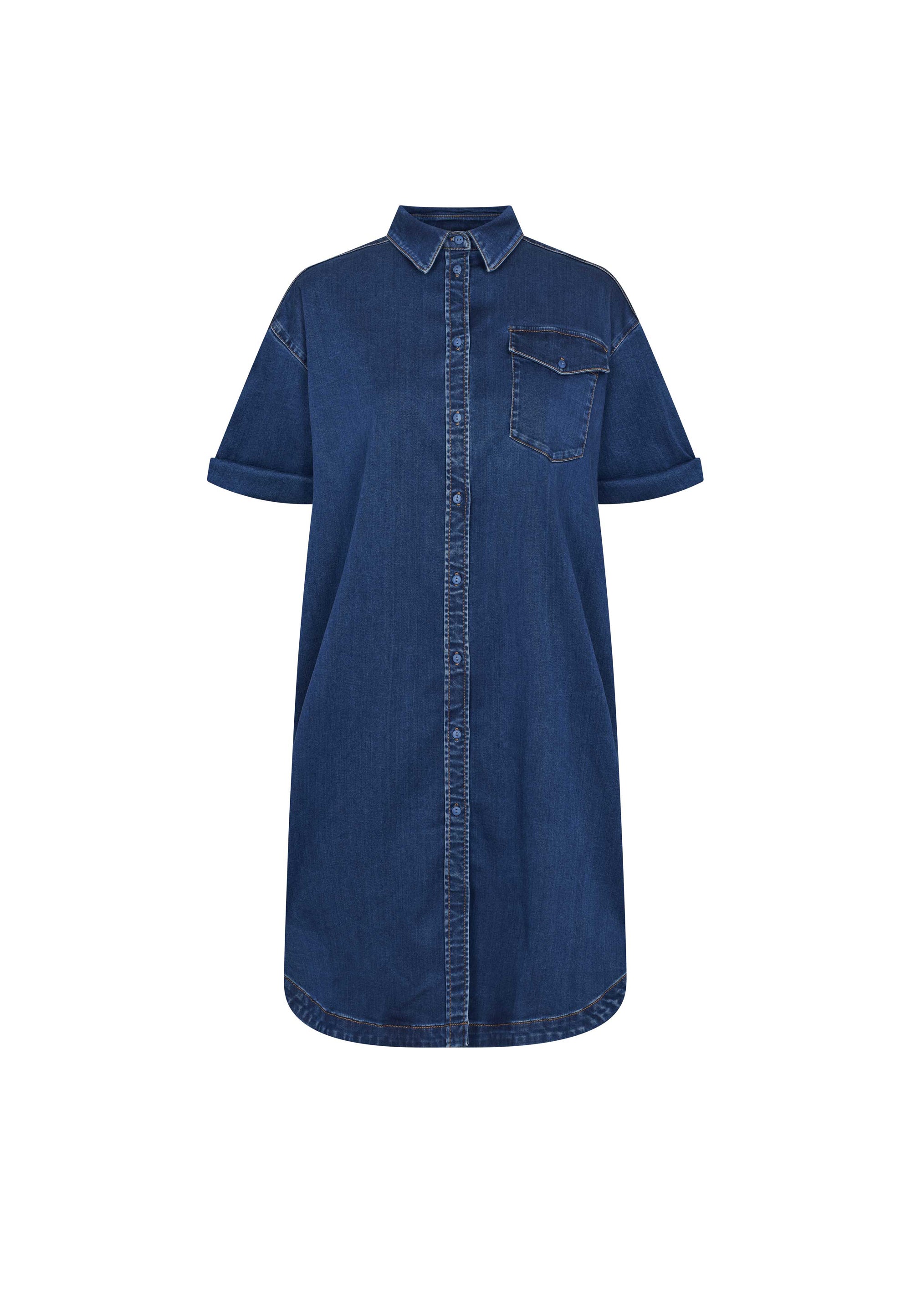 LAURIE Utta Denim Shirtdress SS Dresses 44506 Medium Blue Denim